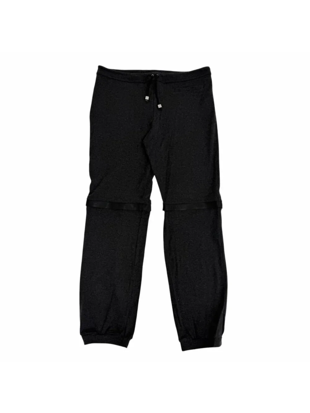 Chanel 02A Cotton Cashmere Blend 2-Way CC Logo Sweatpants Shorts Gray 42